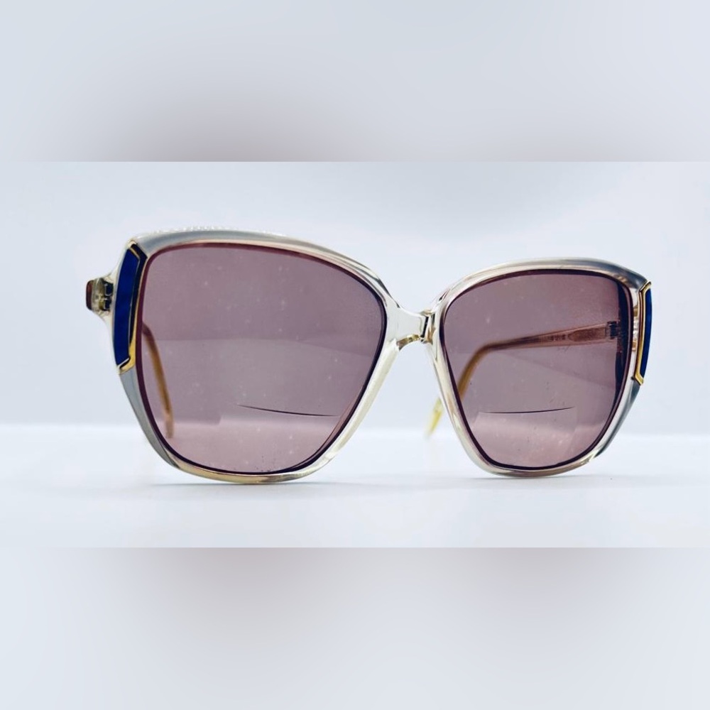 Vintage Pearle 4120 Blue Gold Oval Sunglasses Frames Only